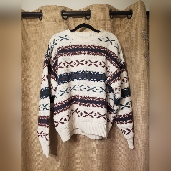 New Yorker Fair isle chunky knit sweater L - Picture 1 of 8